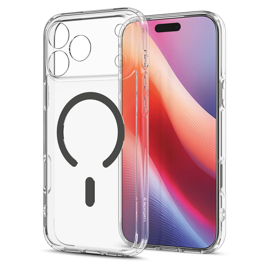 Spigen Ultra Hybrid MagSafe dėklas iPhone 18 Pro / 17 Pro - skaidrus grafito -- iPhone 18 Pro / 17 Pro