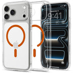 Spigen Ultra Hybrid MagSafe dėklas iPhone 18 Pro / 17 Pro - permatomas oranžinis -- iPhone 18 Pro / 17 Pro