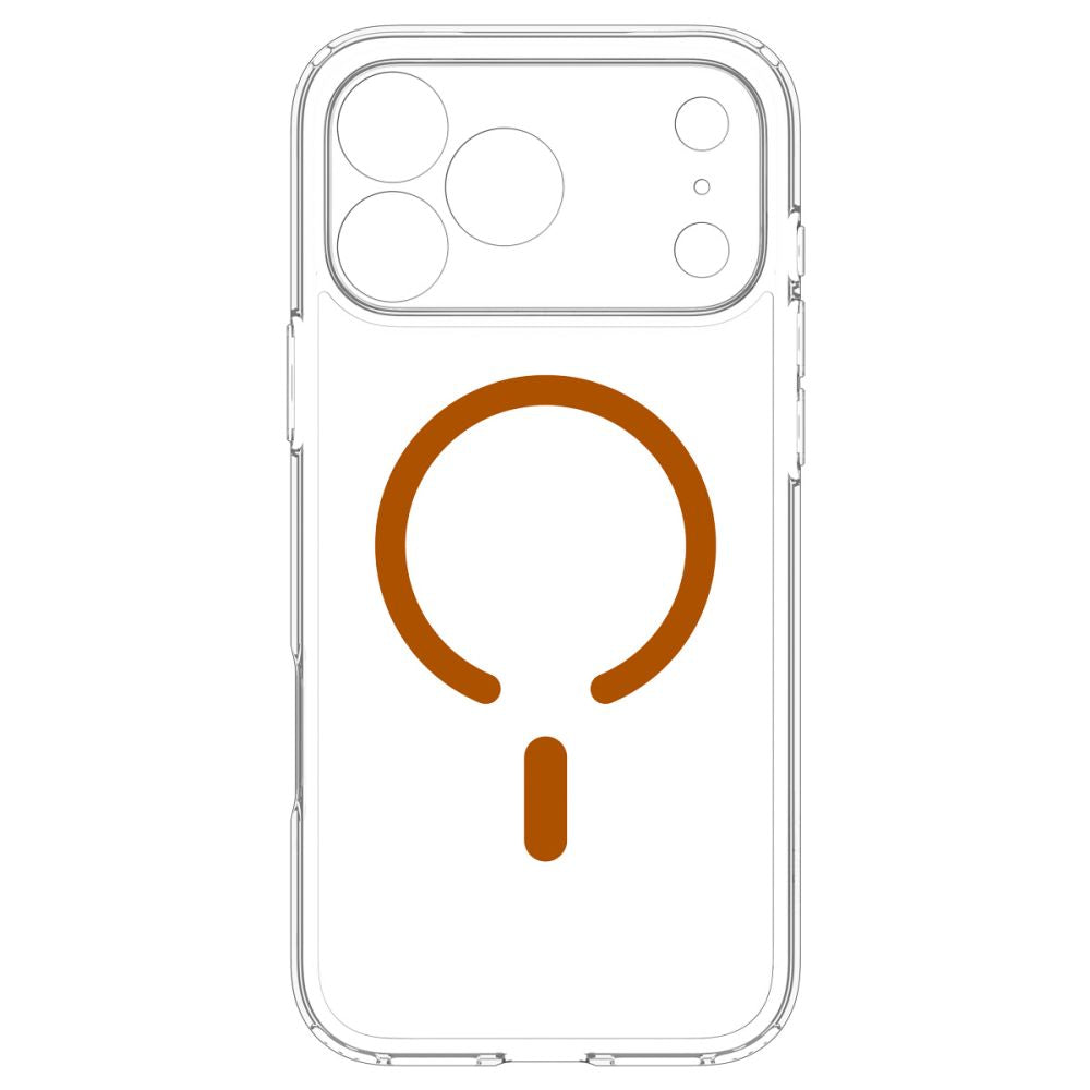 Spigen Ultra Hybrid MagSafe dėklas iPhone 18 Pro / 17 Pro - permatomas oranžinis -- iPhone 18 Pro / 17 Pro