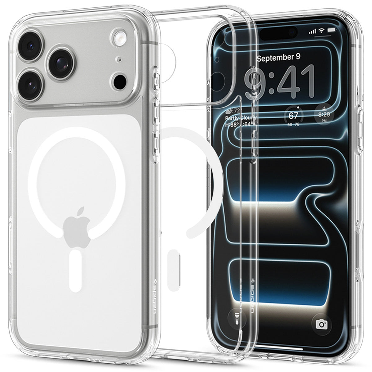 Spigen Ultra Hybrid MagSafe Case iPhone 18 Pro / 17 Pro - Skaidri ir balta -- iPhone 18 Pro / iPhone 17 Pro