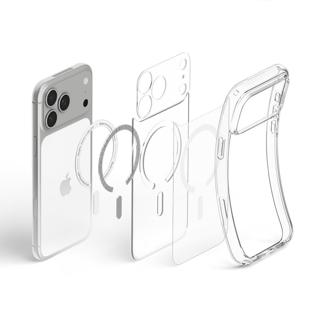 Spigen Ultra Hybrid MagSafe Case iPhone 18 Pro / 17 Pro - Skaidri ir balta -- iPhone 18 Pro / iPhone 17 Pro