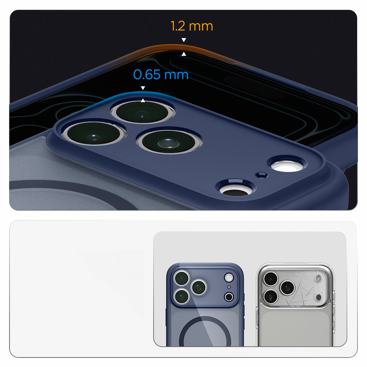 Spigen Ultra Hybrid MagSafe dėklas iPhone 18 Pro / 17 Pro - šaltai mėlynas -- iPhone 18 Pro / 17 Pro