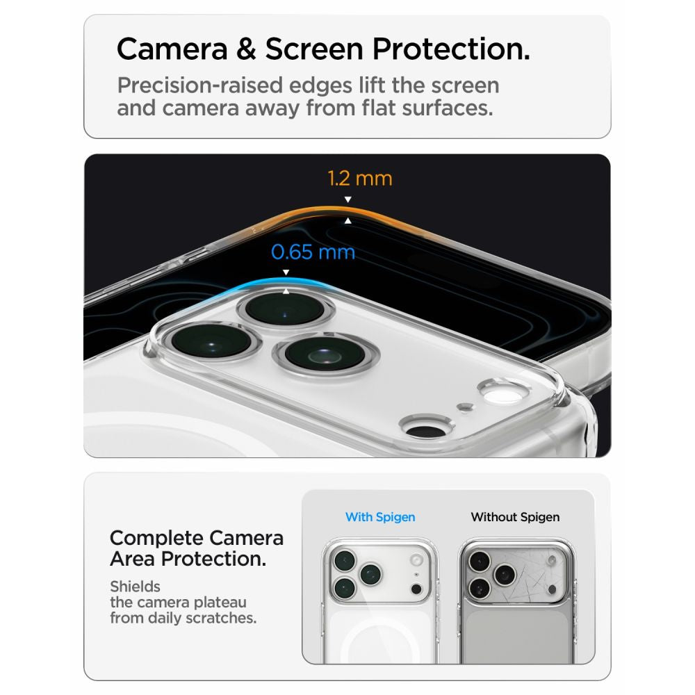 Spigen Ultra Hybrid MagSafe dėklas iPhone 18 Pro / 17 Pro - šalta balta -- iPhone 18 Pro / 17 Pro