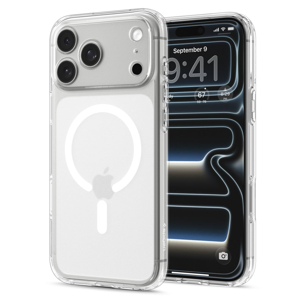 Spigen Ultra Hybrid MagSafe dėklas iPhone 18 Pro / 17 Pro - šalta balta -- iPhone 18 Pro / 17 Pro