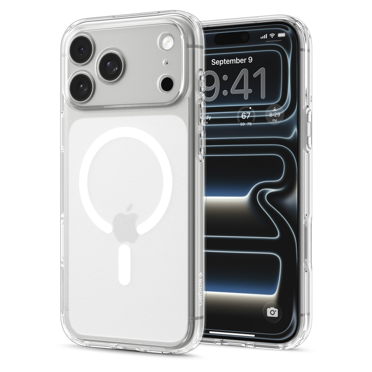 Spigen Ultra Hybrid MagSafe dėklas iPhone 18 Pro / 17 Pro - šalta balta -- iPhone 18 Pro / 17 Pro