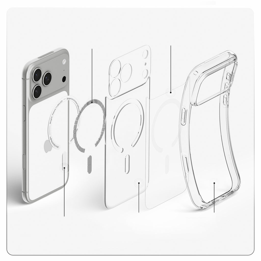 Spigen Ultra Hybrid MagSafe dėklas iPhone 18 Pro / 17 Pro - šalta balta -- iPhone 18 Pro / 17 Pro