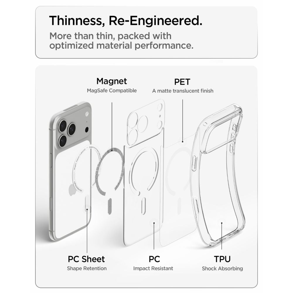 Spigen Ultra Hybrid MagSafe dėklas iPhone 18 Pro / 17 Pro - šalta balta -- iPhone 18 Pro / 17 Pro