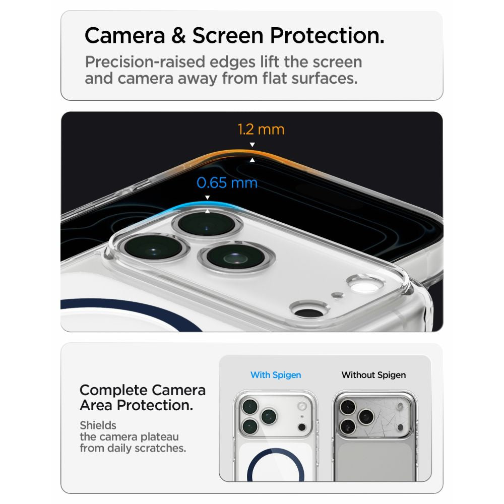 Spigen Ultra Hybrid MagSafe dėklas iPhone 18 Pro Max / 17 Pro Max - skaidrus tamsiai mėlynas -- iPhone 18 Pro Max / 17...