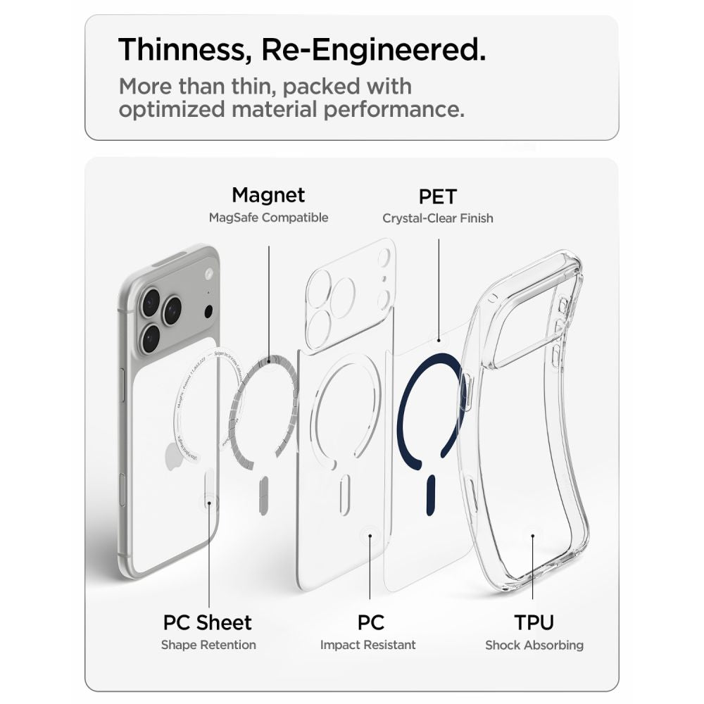 Spigen Ultra Hybrid MagSafe dėklas iPhone 18 Pro Max / 17 Pro Max - skaidrus tamsiai mėlynas -- iPhone 18 Pro Max / 17...