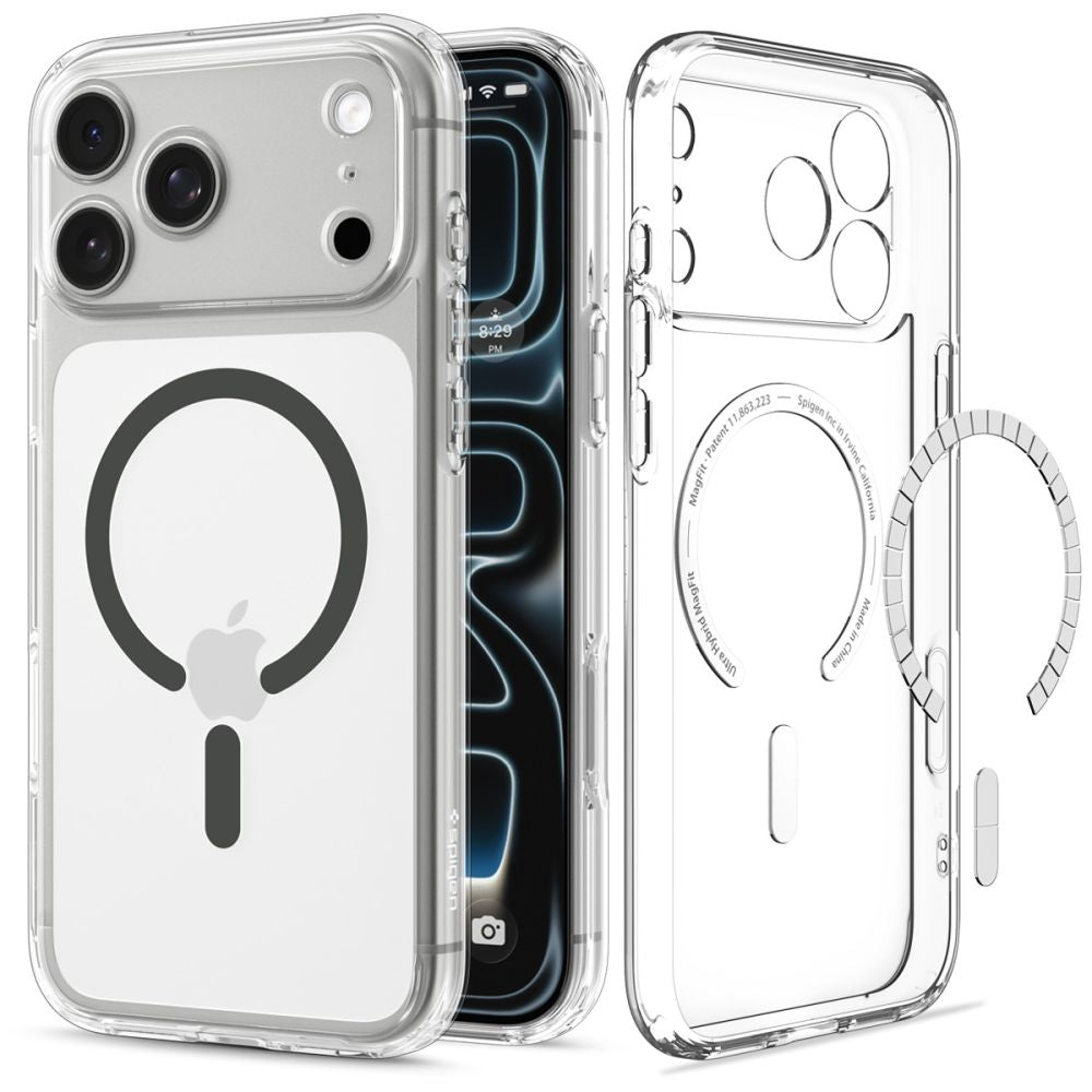 Spigen Ultra Hybrid MagSafe dėklas iPhone 18 Pro Max / 17 Pro Max - skaidrus grafitas -- iPhone 18 Pro Max / 17 Pro Max