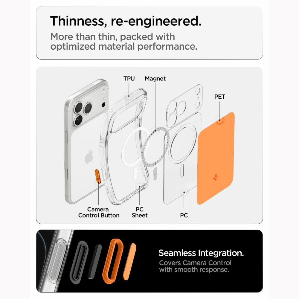 Spigen Ultra Hybrid MagSafe dėklas iPhone 18 Pro Max / 17 Pro Max - Oranžinis -- iPhone 18 Pro Max / iPhone 17 Pro Max