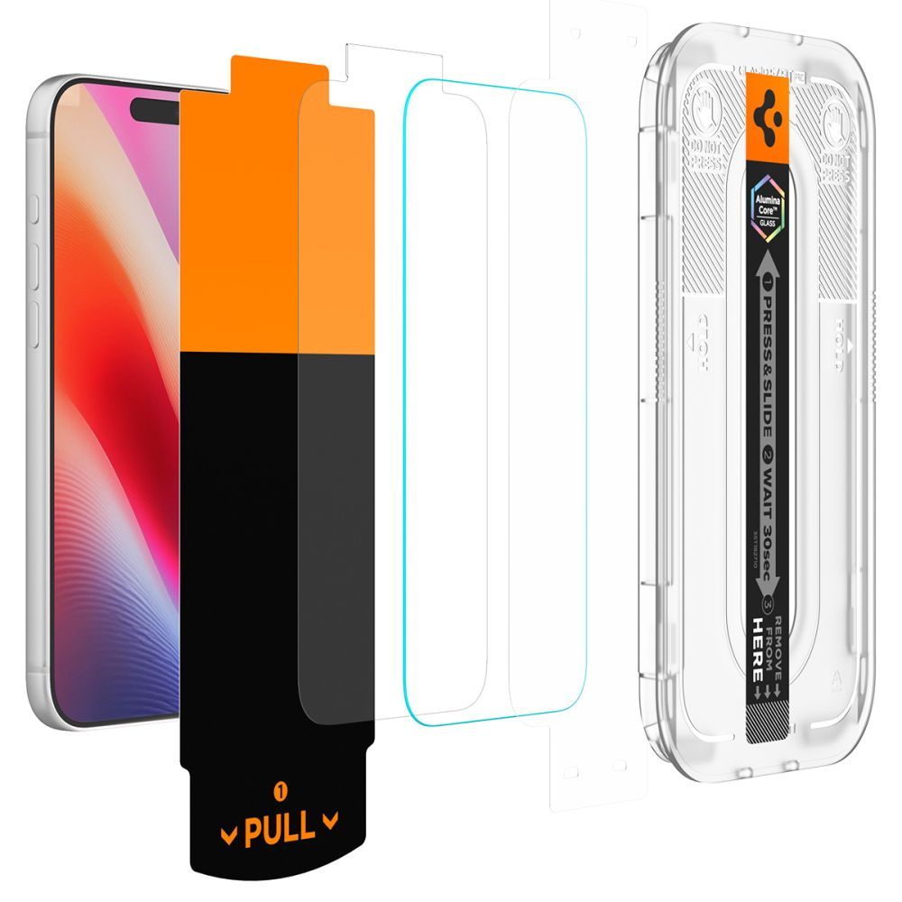 Spigen Glas.tR EZ Fit Pro HD AC 2-Pack Grūdintas stiklas iPhone 18 Pro / 17 Pro / 17 / 16 Pro -- iPhone 18 Pro / iPhone...