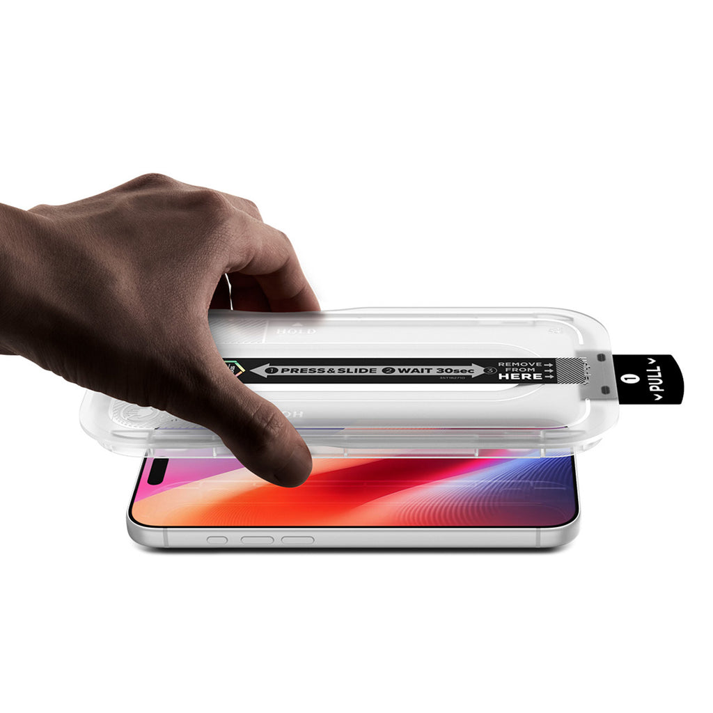 Spigen Glas.tR EZ Fit Pro HD AC privatumo grūdintas stiklas iPhone 18 Pro -- iPhone 18 Pro