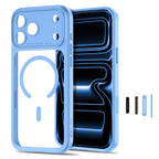 Tech-Protect MagPeak MagSafe CC dėklas iPhone 18 Pro / 17 Pro - Skaidri Mėlyna -- iPhone 18 Pro / iPhone 17 Pro
