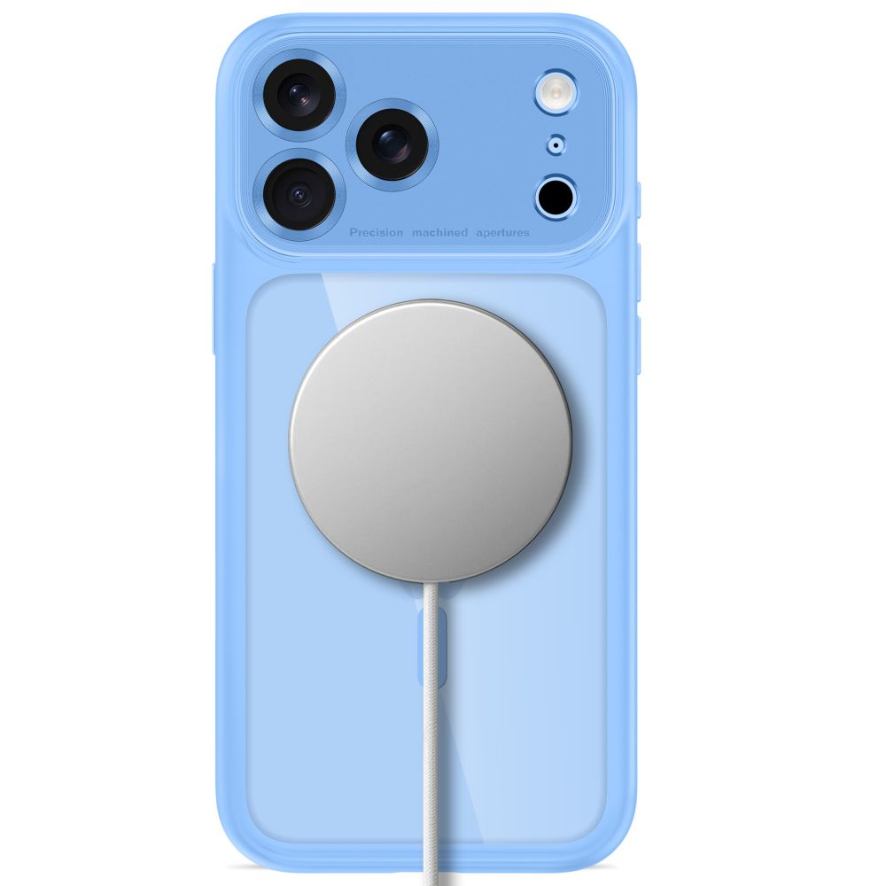 Tech-Protect MagPeak MagSafe CC dėklas iPhone 18 Pro / 17 Pro - Skaidri Mėlyna -- iPhone 18 Pro / iPhone 17 Pro