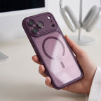 Tech-Protect MagPeak MagSafe CC dėklas iPhone 18 Pro Max / 17 Pro Max - Skaidri Burgundija -- iPhone 18 Pro Max / iPhone...