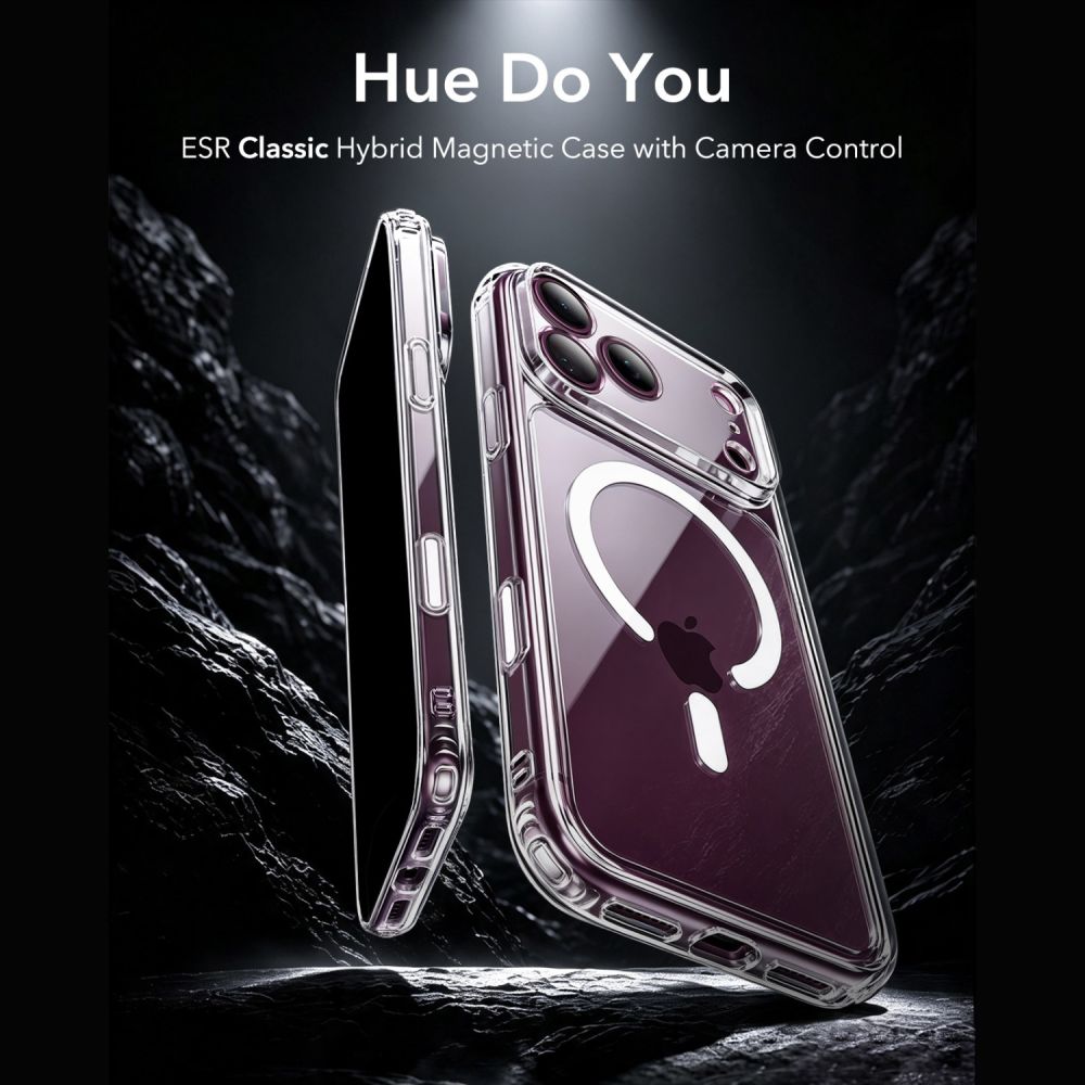 ESR Classic Hybrid MagSafe dėklas iPhone 18 Pro / 17 Pro - Skaidri -- iPhone 18 Pro / iPhone 17 Pro
