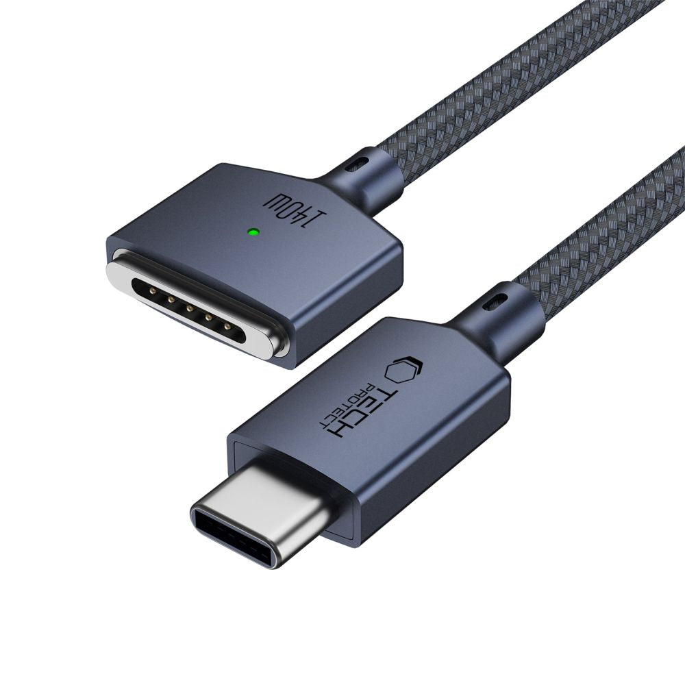 Tech-Protect MMC01 Ultraboost USB-C / MagSafe 3 140W 300cm kabelis MacBook - Tamsiai mėlyna -- MacBook