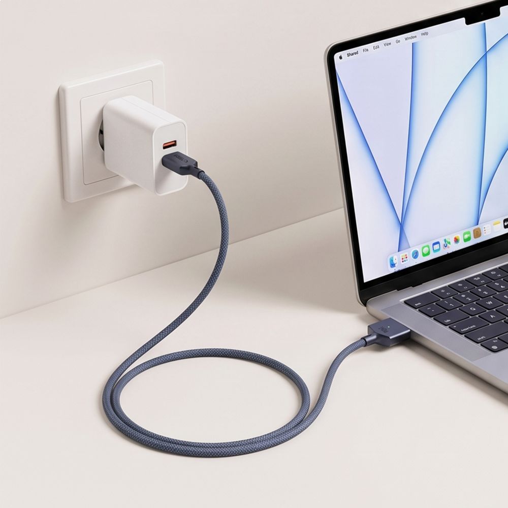 Tech-Protect MMC01 Ultraboost USB-C / MagSafe 3 140W 300cm kabelis MacBook - Tamsiai mėlyna -- MacBook