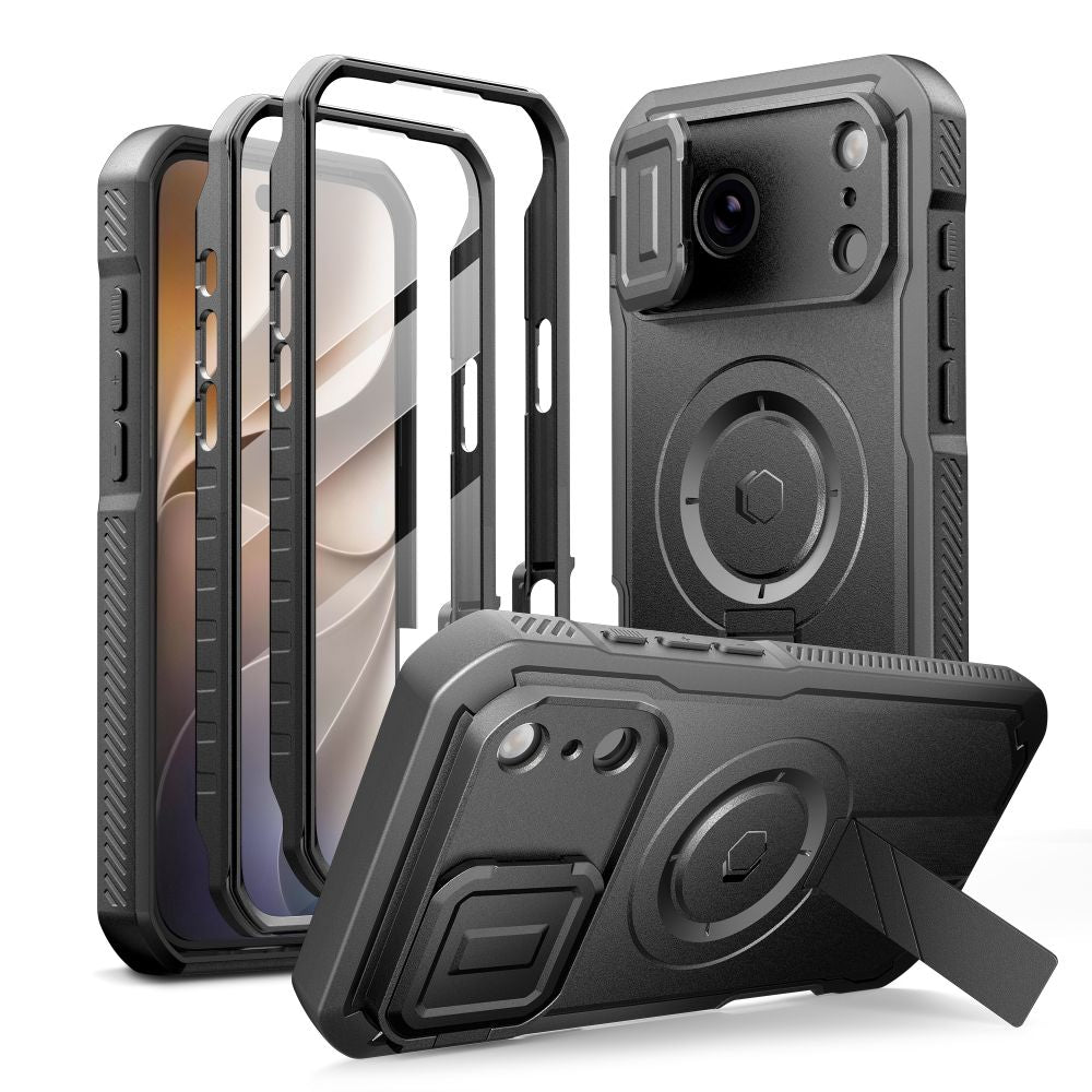 Tech-Protect Kevlar MagSafe 2-Set dėklas iPhone 18 Pro Max / 7 Pro Max - Juoda -- iPhone 18 Pro Max / iPhone 17 Pro Max