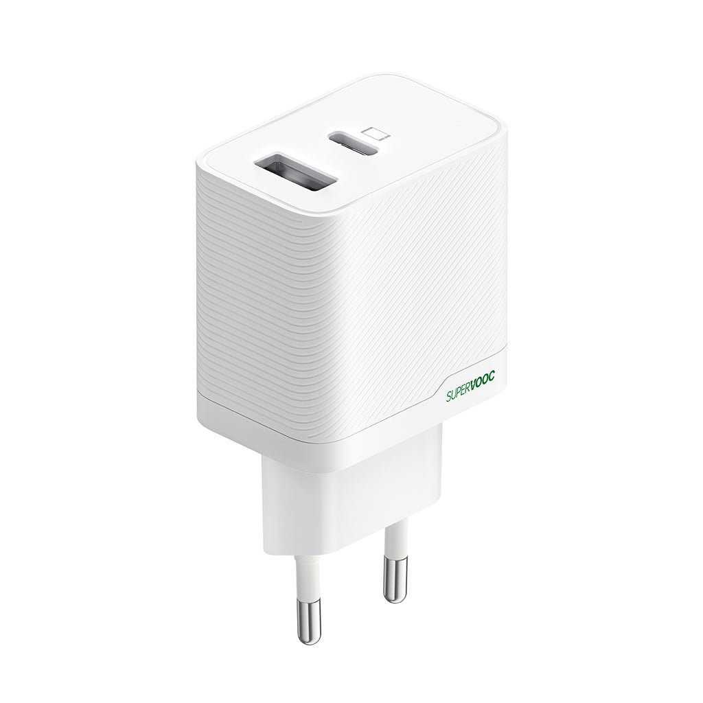Įkroviklis Oppo OSAB4CB4AE 45W USB-A + USB-C sieninis - baltas -- Cell phone chargers