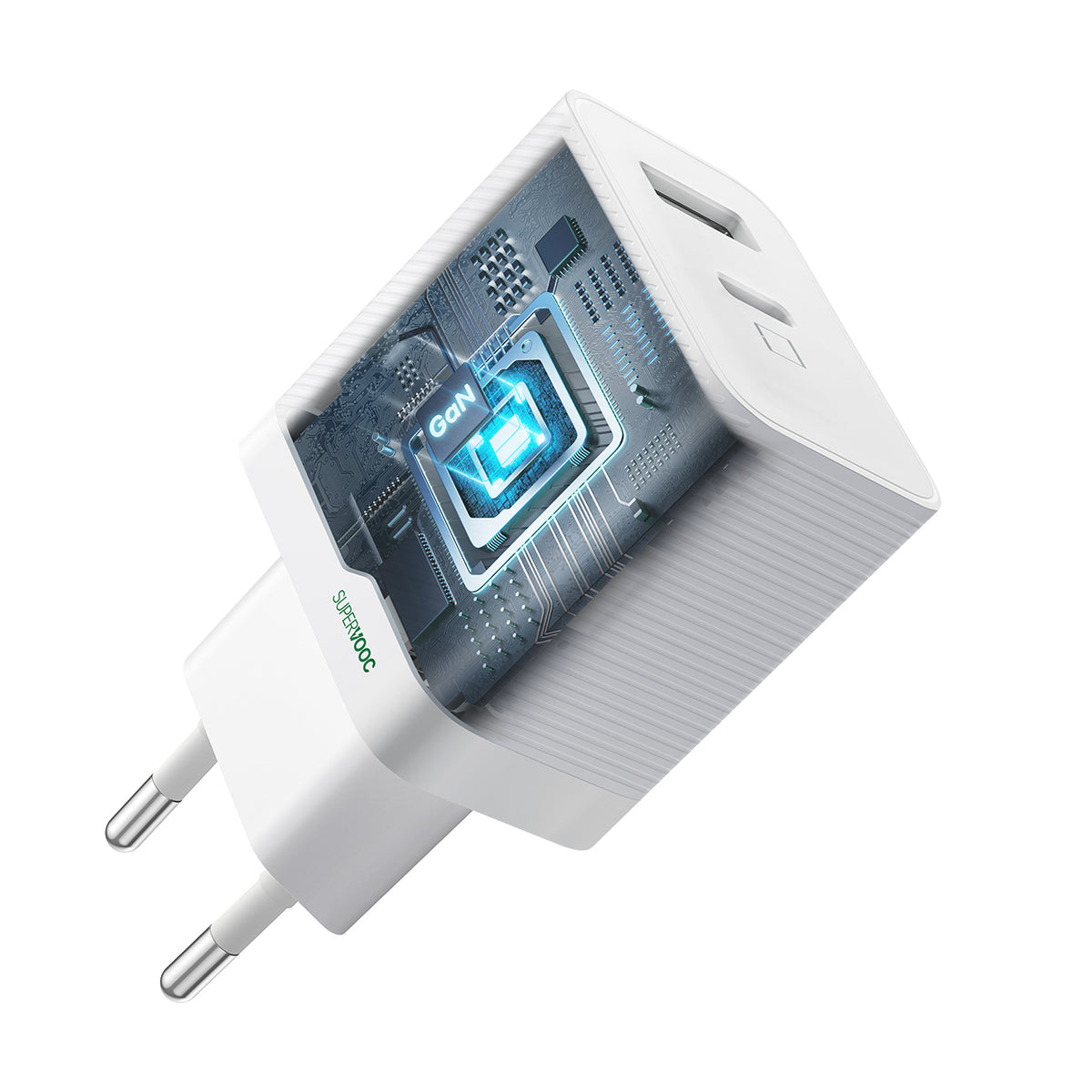 Įkroviklis Oppo OSAB4CB4AE 45W USB-A + USB-C sieninis - baltas -- Cell phone chargers