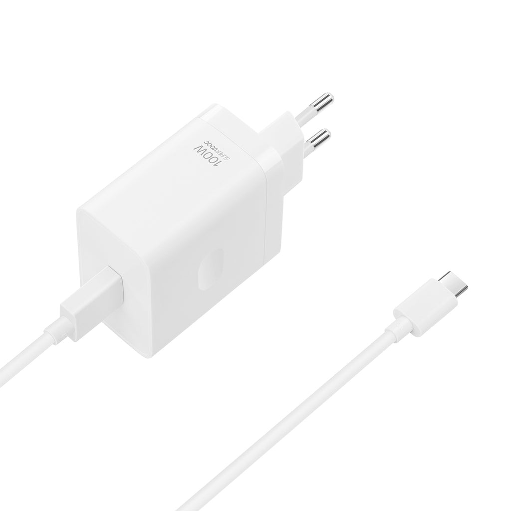 Oppo VCBAOBEH 100W USB-A sieninis įkroviklis su USB-A į USB-C kabeliu - balta -- Cell phone chargers