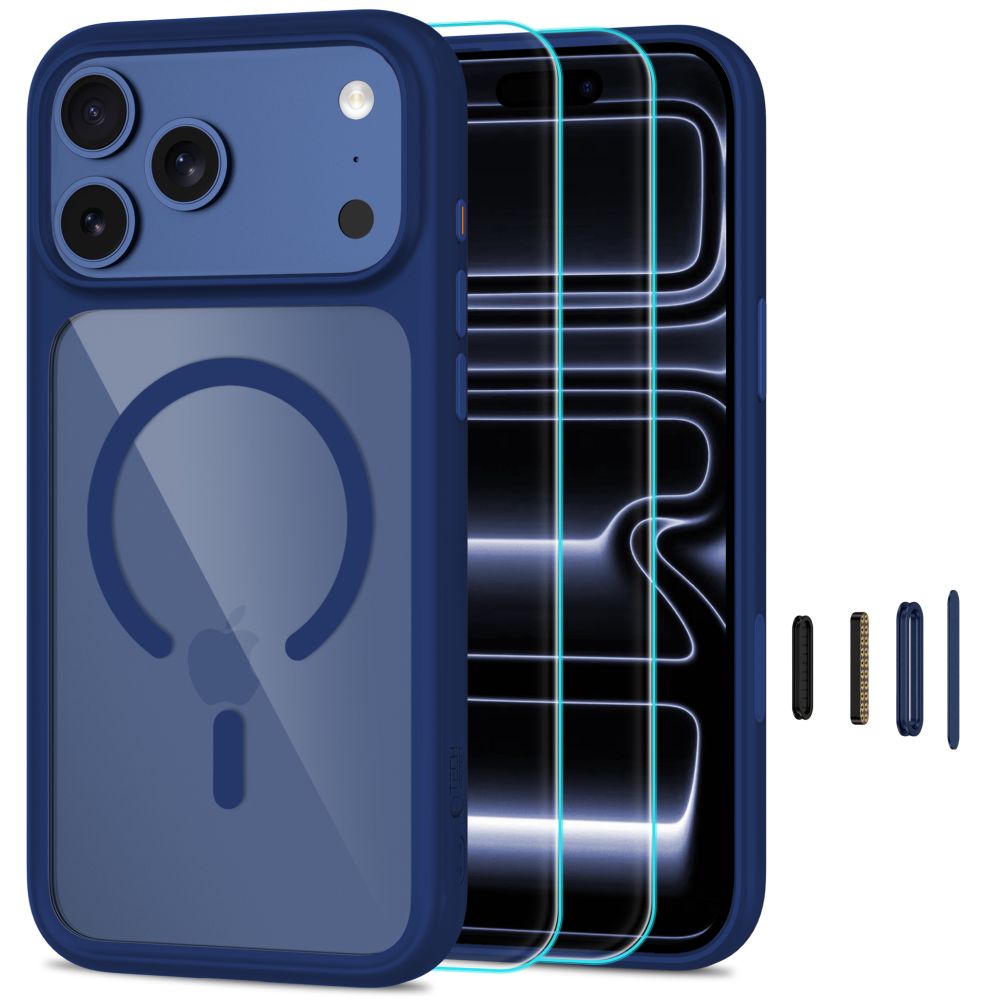 Tech-Protect MagOne MagSafe CC dėklas + grūdintas stiklas 2 pakuotei skirta iPhone 18 Pro Max / 17 Pro Max - skaidri...