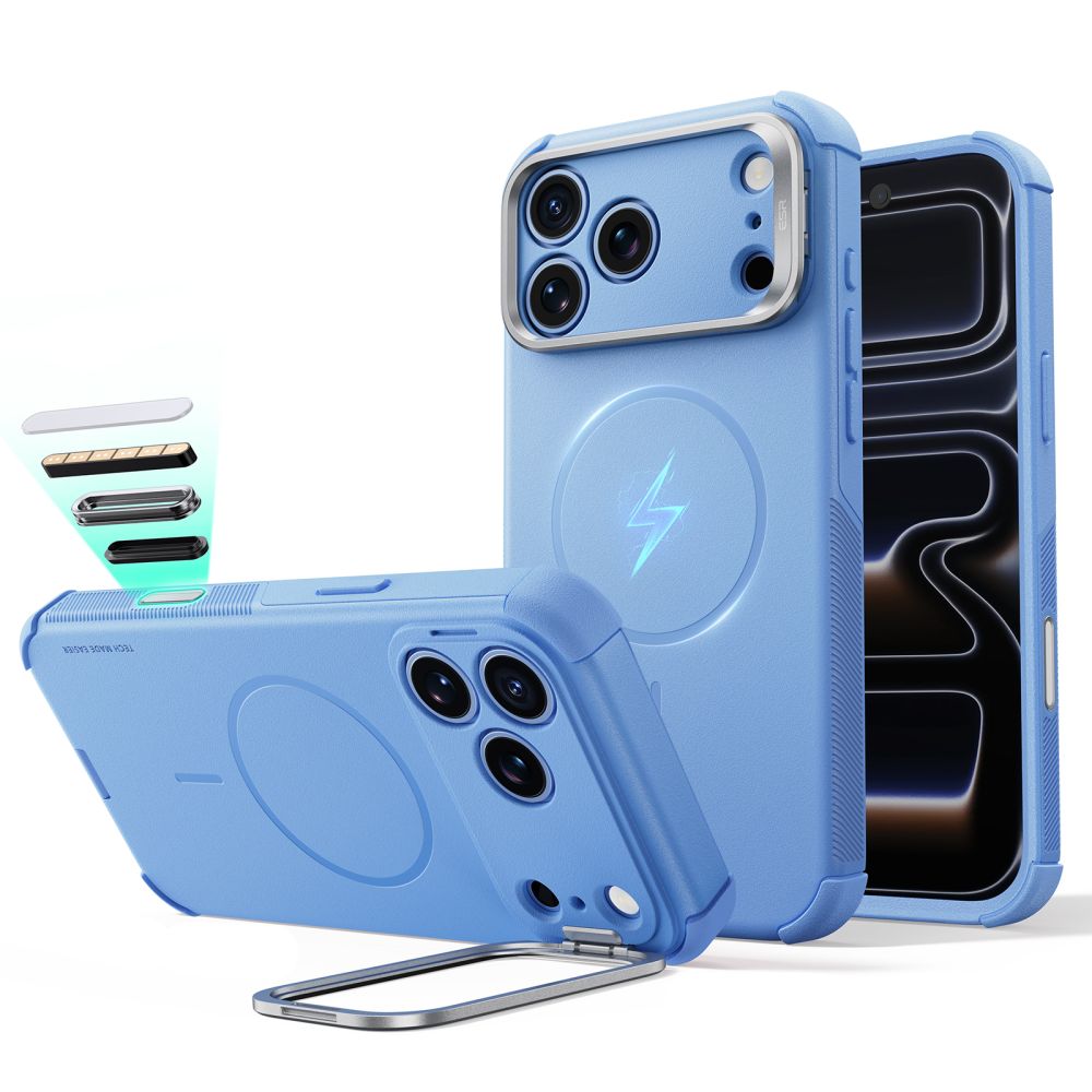 ESR Cyber Tough Kickstand MagSafe dėklas iPhone 18 Pro Max / 17 Pro Max - Šviesiai mėlynas -- iPhone 18 Pro Max / iPhone...