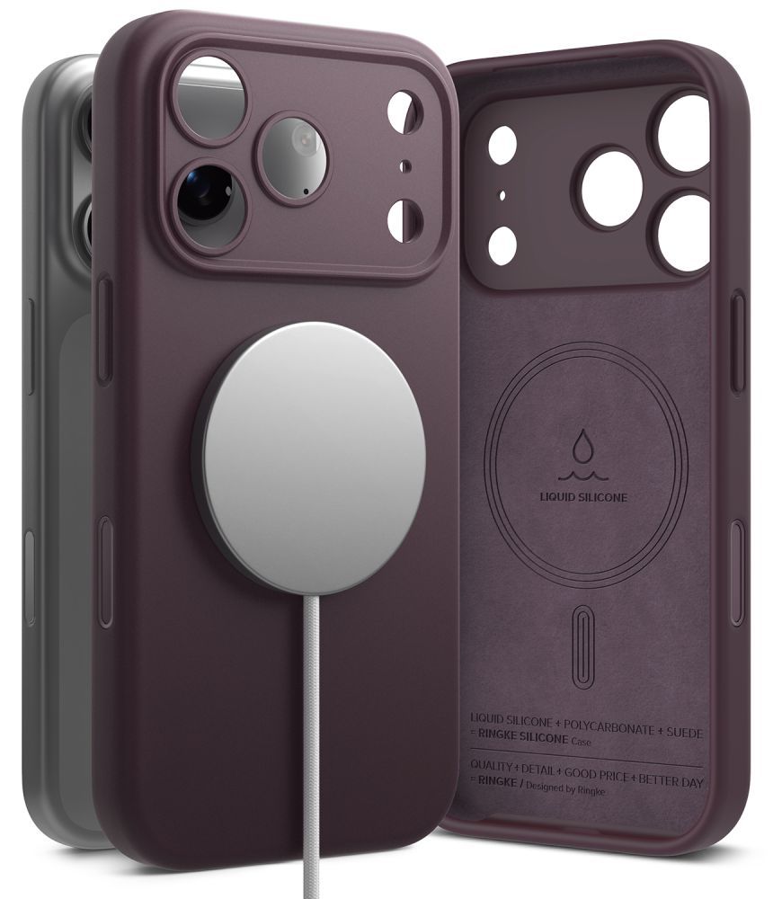 Dėklas Ringke Silicone MagSafe skirtas iPhone 18 Pro Max - tamsi vyšninė -- iPhone 18 Pro Max