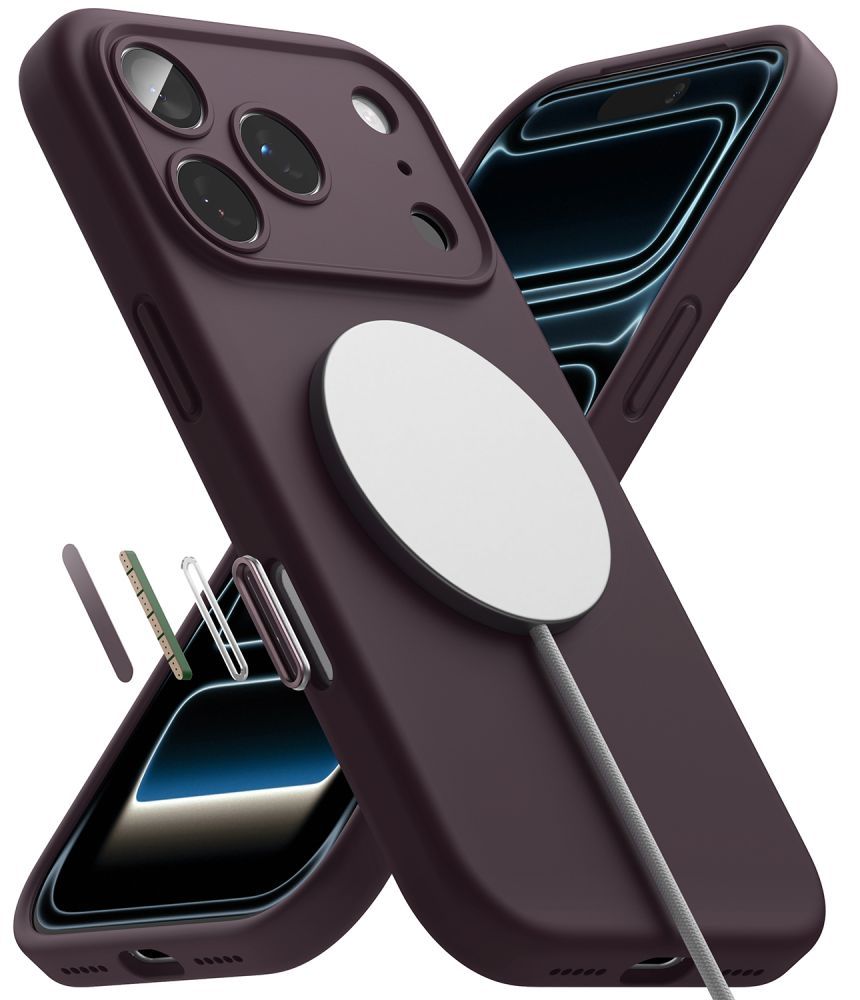 Dėklas Ringke Silicone MagSafe skirtas iPhone 18 Pro Max - tamsi vyšninė -- iPhone 18 Pro Max