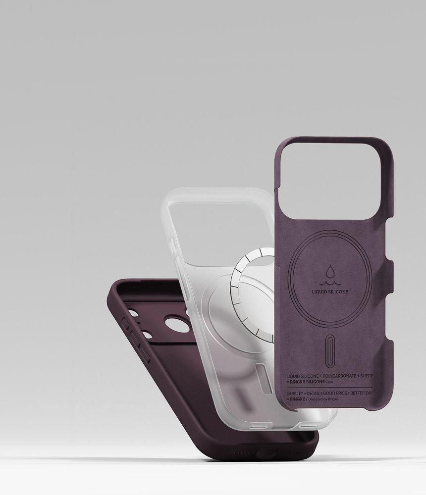 Dėklas Ringke Silicone MagSafe skirtas iPhone 18 Pro Max - tamsi vyšninė -- iPhone 18 Pro Max