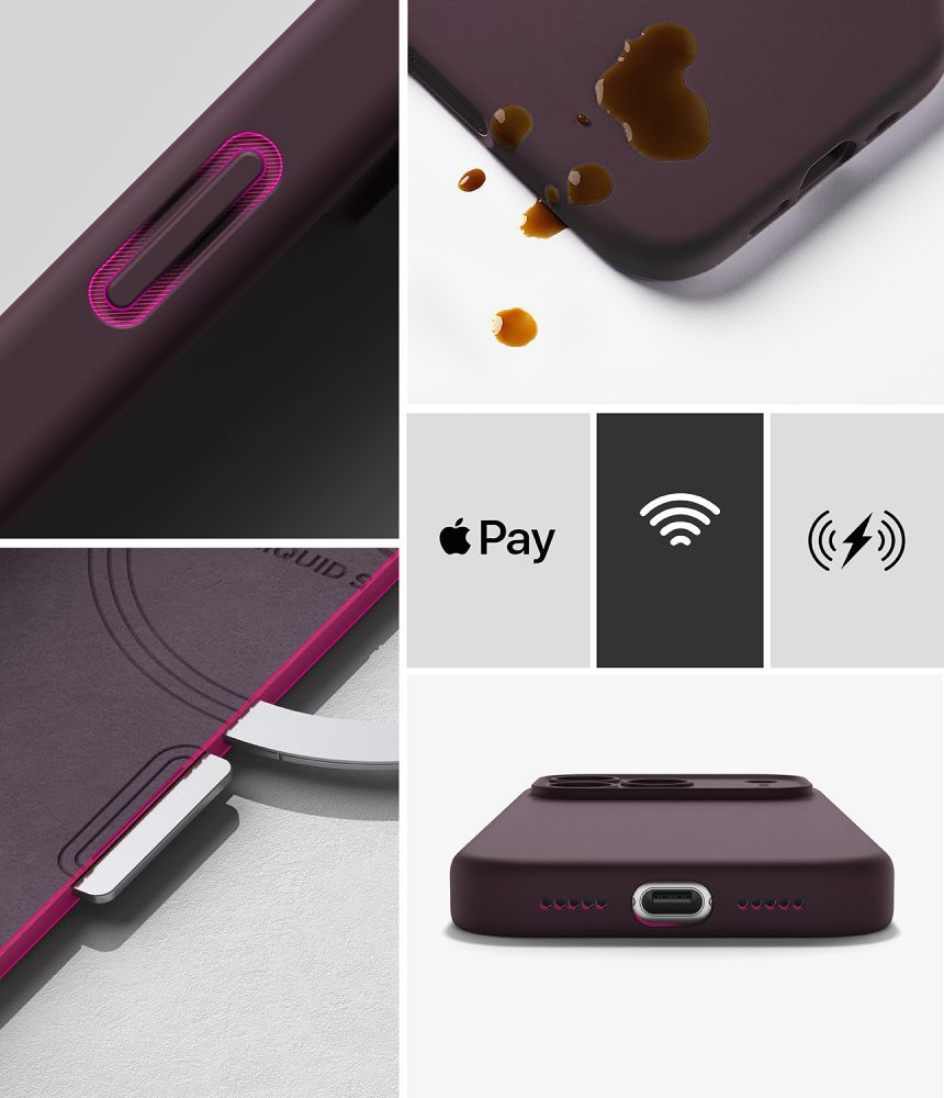 Dėklas Ringke Silicone MagSafe skirtas iPhone 18 Pro Max - tamsi vyšninė -- iPhone 18 Pro Max