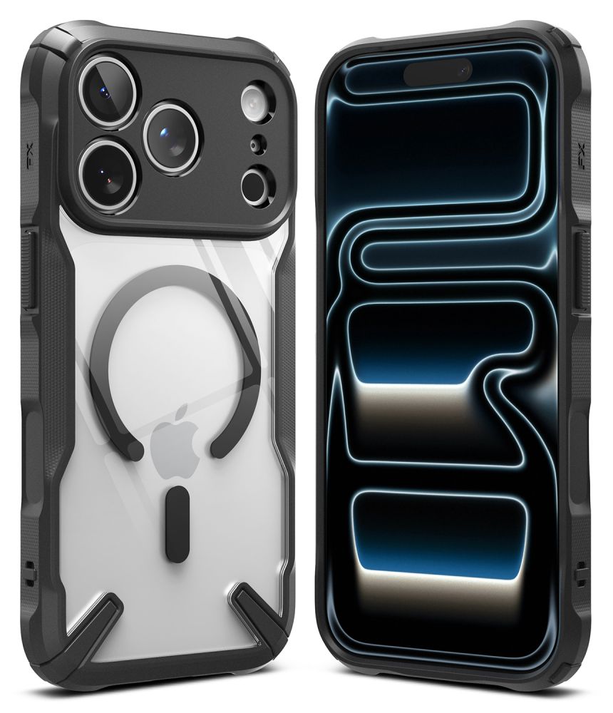 Ringke Fusion X Magnetic MagSafe dėklas iPhone 18 Pro / 17 Pro - juodas -- iPhone 18 Pro / iPhone 17 Pro