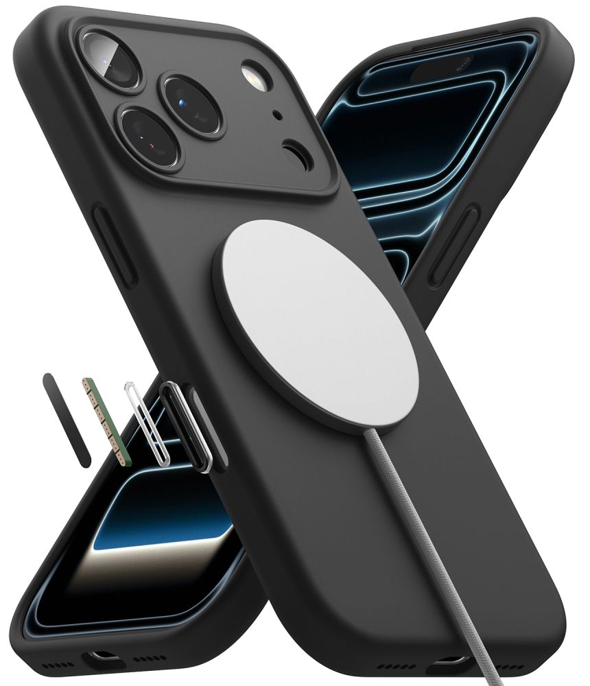 Dėklas Ringke Silicone MagSafe skirtas iPhone 18 Pro - juodas -- iPhone 18 Pro