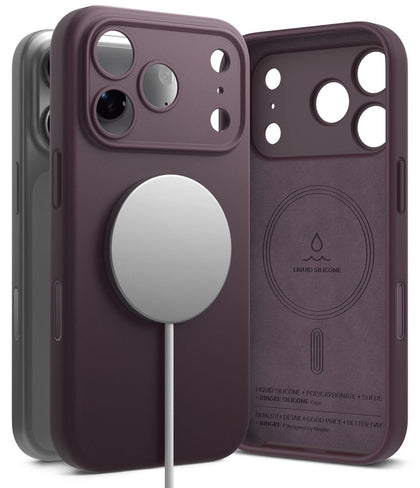Dėklas Ringke Silicone MagSafe telefonui iPhone 18 Pro - tamsi vyšnia -- iPhone 18 Pro