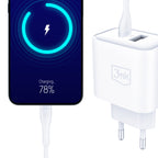 Sieninis ikroviklis 3mk DualCharge 20W PD3.0 QC 3.0 PPS USB 1A1C - Baltas -- Cell phone chargers