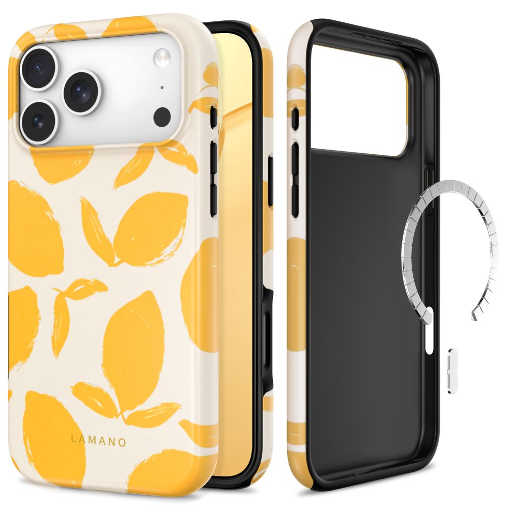 Tech-Protect Lamano MagSafe dėklas skirtas iPhone 18 Pro Max / 17 Pro Max - geltonas ir baltas -- iPhone 18 Pro Max /...