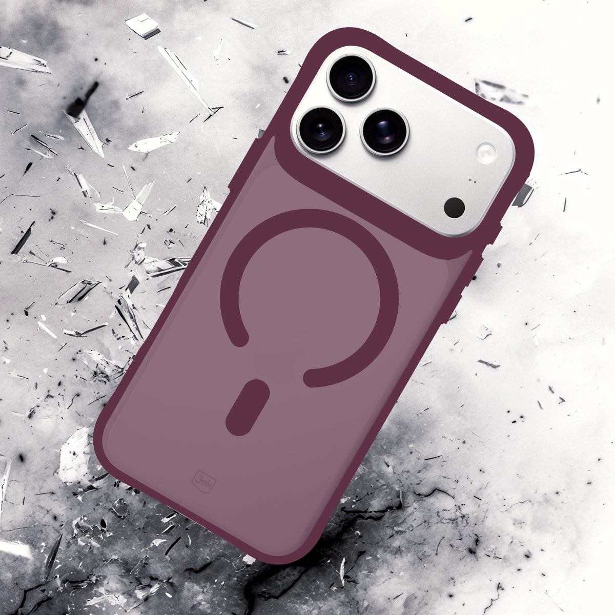 Dėklas 3mk Smoke MagCase, skirtas iPhone 18 Pro / 17 Pro - bordo -- iPhone 18 Pro / iPhone 17 Pro