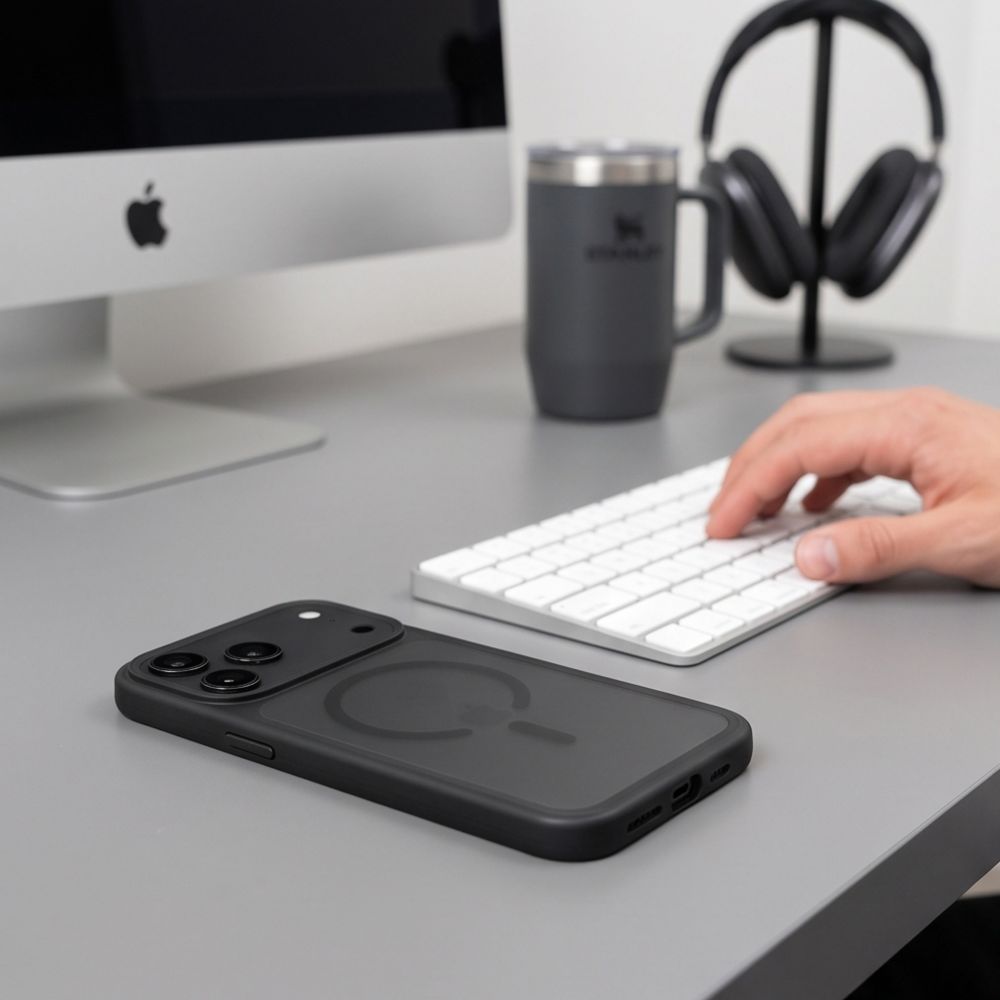 Tech-Protect Magmat Magsafe CC dėklas iPhone 18 Pro / 17 Pro - Matinis juodas -- iPhone 18 Pro / iPhone 17 Pro