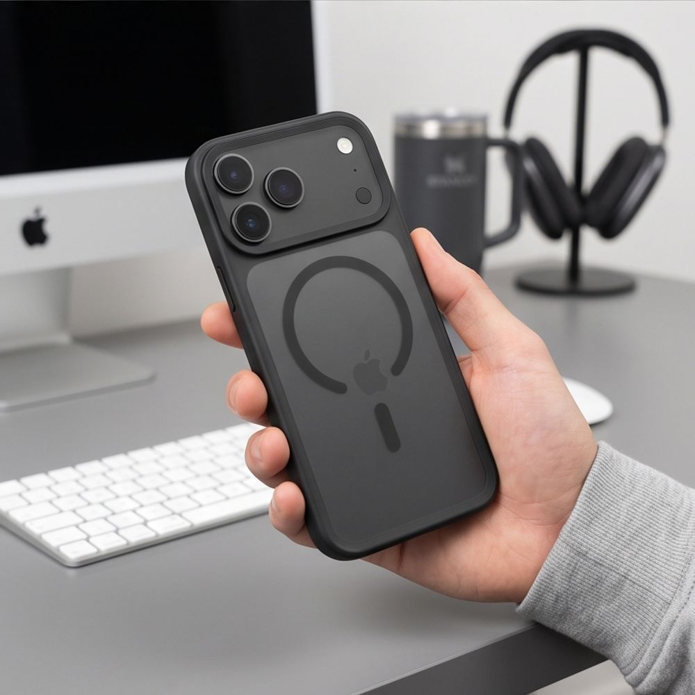 Tech-Protect Magmat Magsafe CC dėklas iPhone 18 Pro / 17 Pro - Matinis juodas -- iPhone 18 Pro / iPhone 17 Pro