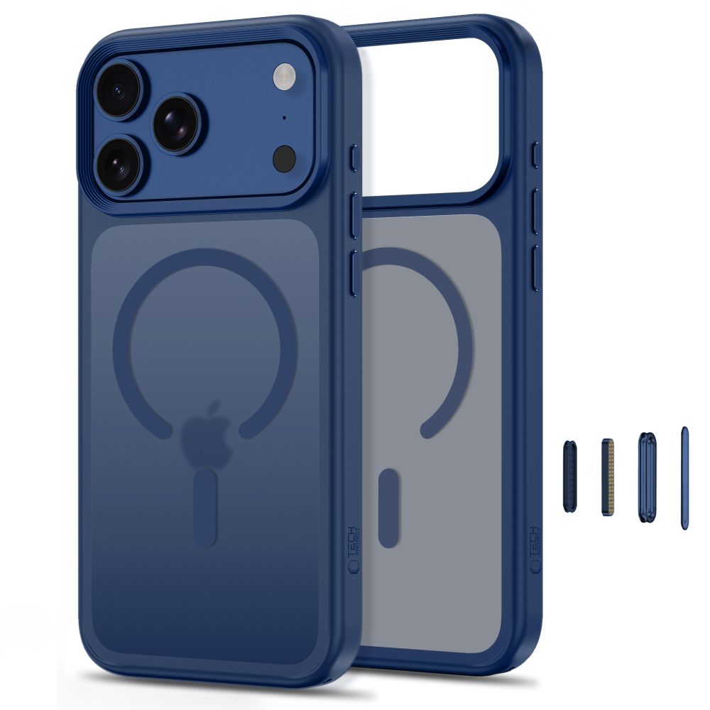 Tech-Protect Magmat Magsafe CC dėklas iPhone 18 Pro / 17 Pro - Matinė tamsiai mėlyna -- iPhone 18 Pro / iPhone 17 Pro