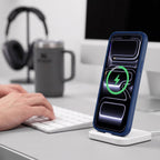 Tech-Protect Magmat Magsafe CC dėklas iPhone 18 Pro / 17 Pro - Matinė tamsiai mėlyna -- iPhone 18 Pro / iPhone 17 Pro