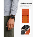 Spigen Athlex Air M dirželis Apple Watch 44/45/46/49 mm – juodas ir oranžinis -- Apple Watch 44mm / Apple Watch 45mm /...
