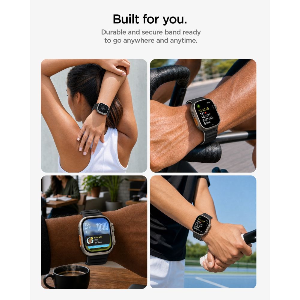 Spigen Athlex Air M dirželis Apple Watch 44 / 45 / 46 / 49 mm - juodas ir pilkas -- Apple Watch 44mm / Apple Watch 45mm /...