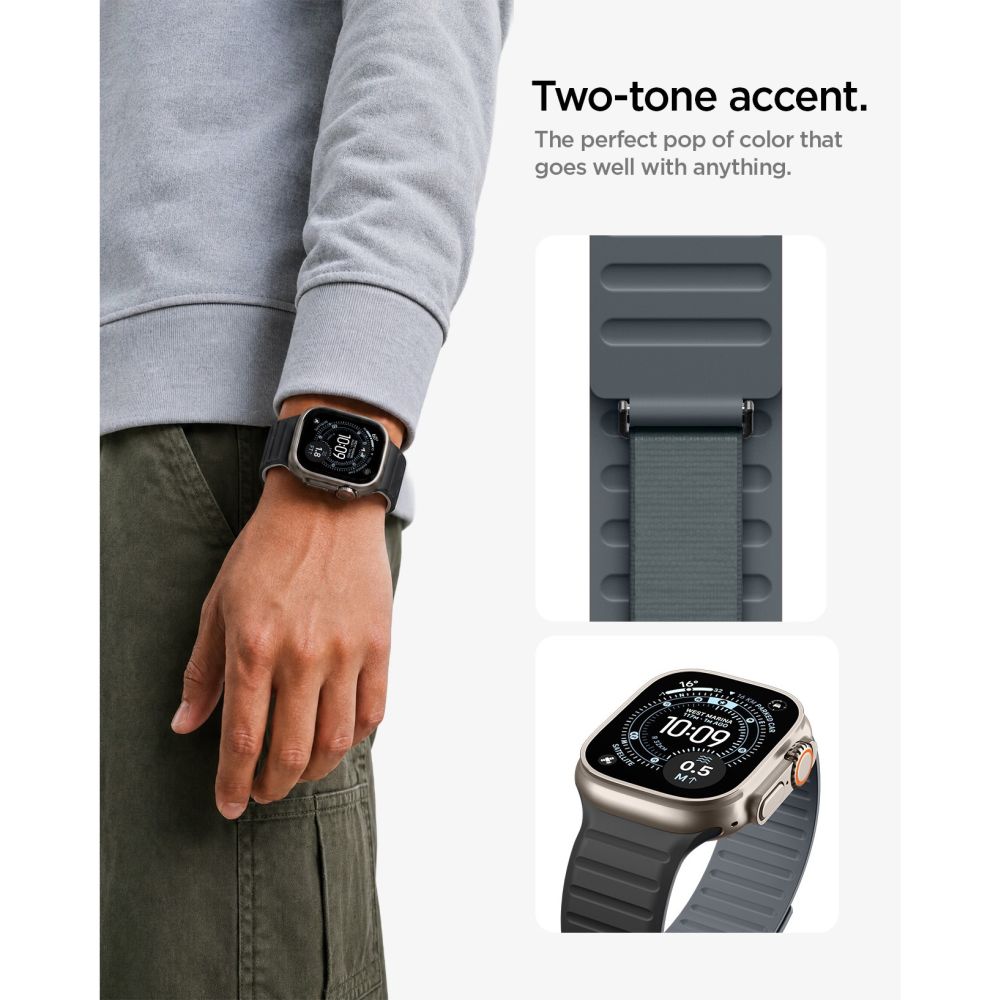 Spigen Athlex Air M dirželis Apple Watch 44 / 45 / 46 / 49 mm - juodas ir pilkas -- Apple Watch 44mm / Apple Watch 45mm /...