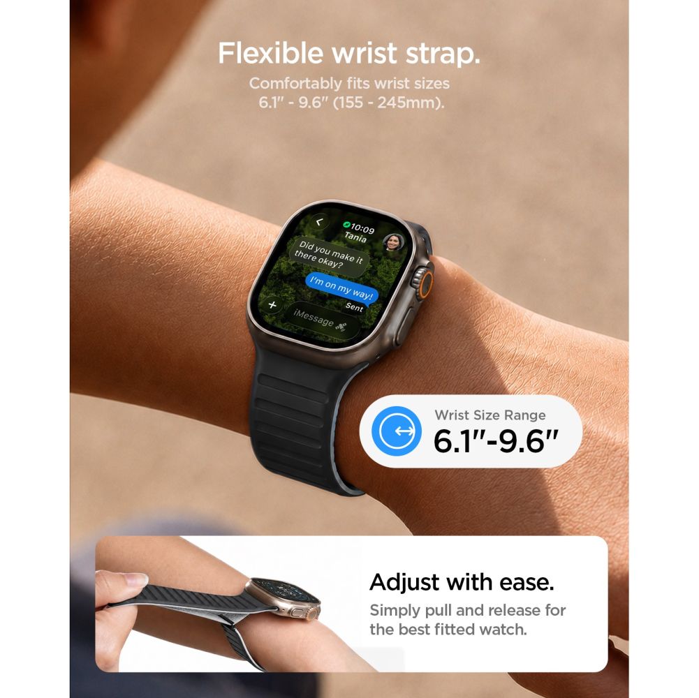 Spigen Athlex Air M dirželis Apple Watch 44 / 45 / 46 / 49 mm - juodas ir pilkas -- Apple Watch 44mm / Apple Watch 45mm /...