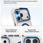 Spigen Ultra Hybrid Optik S MagSafe Case for iPhone 18 Pro Max / 17 Pro Max - Skaidri Tamsiai Mėlyna -- iPhone 18 Pro Max...
