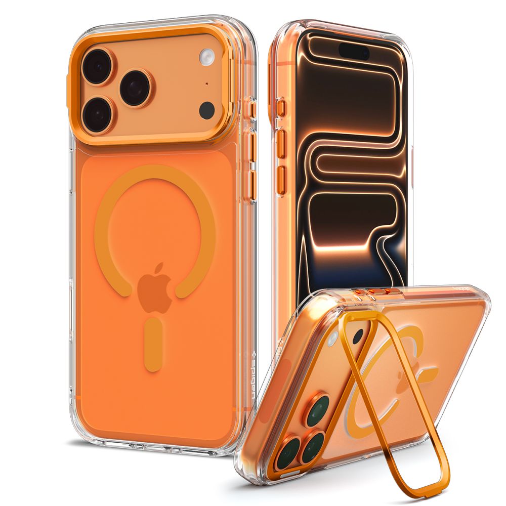 Spigen Ultra Hybrid Optik S MagSafe dėklas iPhone 18 Pro / 17 Pro - Skaidrus Oranžinis -- iPhone 18 Pro / iPhone 17 Pro