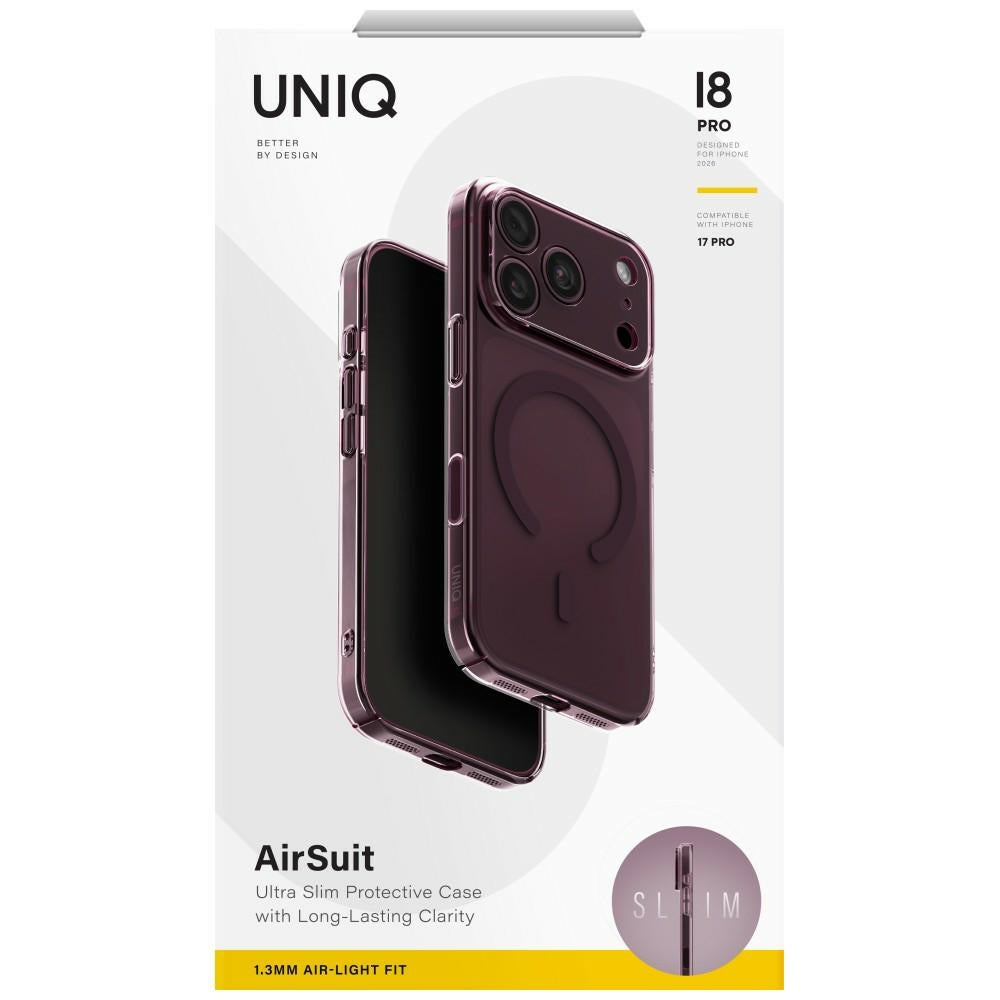 Uniq Airsuit Magclick Charging dėklas iPhone 18 Pro / 17 Pro - Burgundiška -- iPhone 18 Pro / 17 Pro